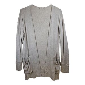 LA RELAXED Heather Gray Modal Open Cardigan Duster Size M